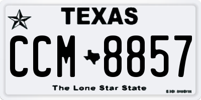 TX license plate CCM8857