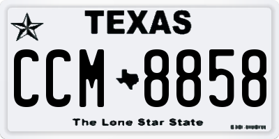 TX license plate CCM8858