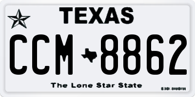 TX license plate CCM8862