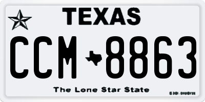TX license plate CCM8863