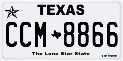 TX license plate CCM8866