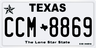 TX license plate CCM8869