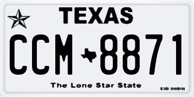 TX license plate CCM8871