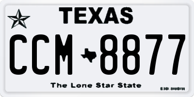 TX license plate CCM8877