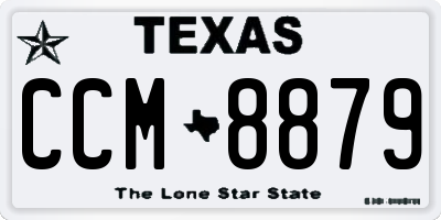 TX license plate CCM8879