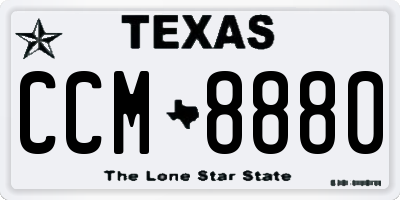 TX license plate CCM8880