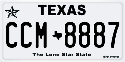 TX license plate CCM8887