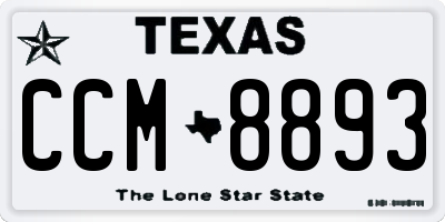 TX license plate CCM8893