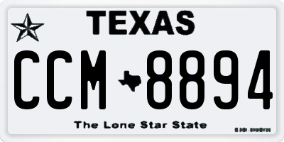 TX license plate CCM8894
