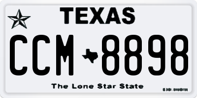 TX license plate CCM8898