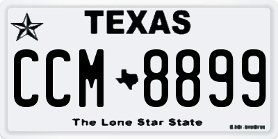 TX license plate CCM8899