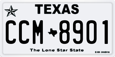 TX license plate CCM8901