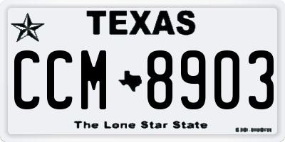 TX license plate CCM8903
