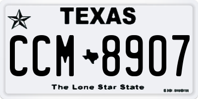 TX license plate CCM8907