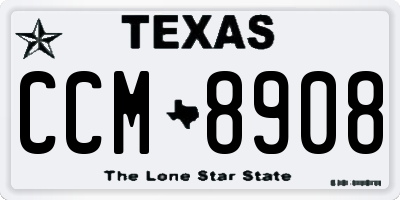 TX license plate CCM8908