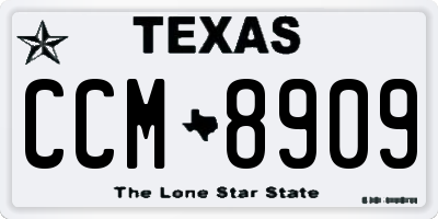 TX license plate CCM8909