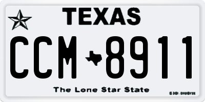 TX license plate CCM8911