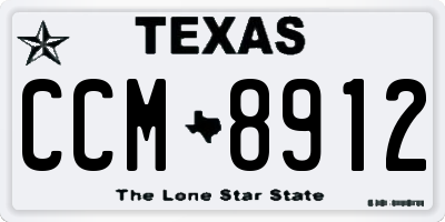 TX license plate CCM8912