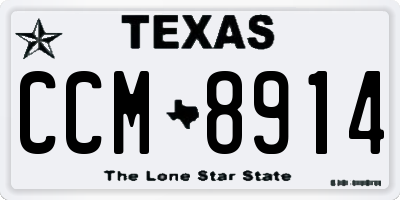 TX license plate CCM8914