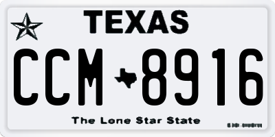 TX license plate CCM8916
