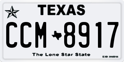 TX license plate CCM8917