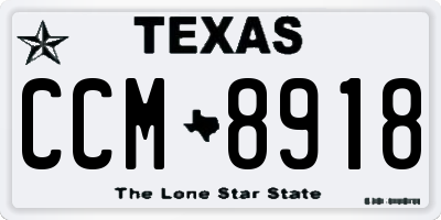 TX license plate CCM8918