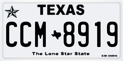 TX license plate CCM8919