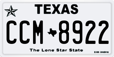 TX license plate CCM8922