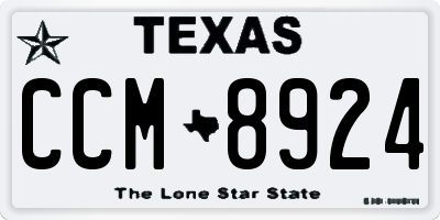 TX license plate CCM8924