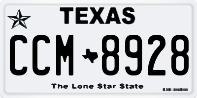TX license plate CCM8928