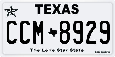 TX license plate CCM8929