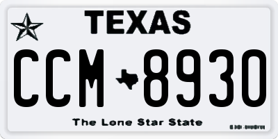 TX license plate CCM8930