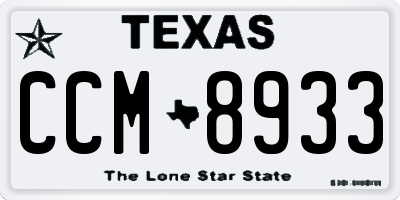 TX license plate CCM8933
