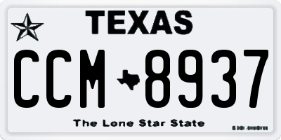 TX license plate CCM8937