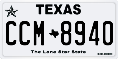TX license plate CCM8940