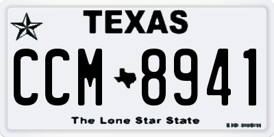 TX license plate CCM8941