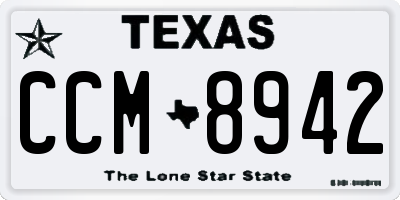 TX license plate CCM8942
