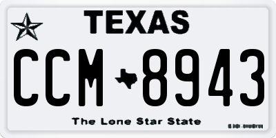 TX license plate CCM8943