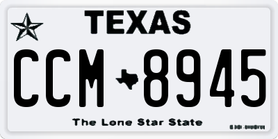 TX license plate CCM8945
