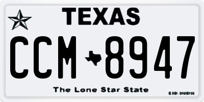TX license plate CCM8947