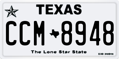 TX license plate CCM8948