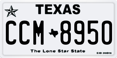 TX license plate CCM8950