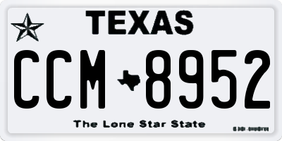 TX license plate CCM8952