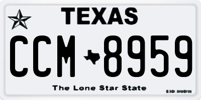 TX license plate CCM8959