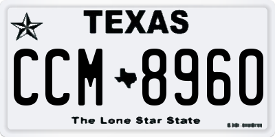 TX license plate CCM8960