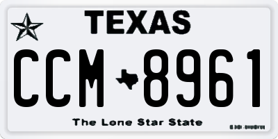TX license plate CCM8961