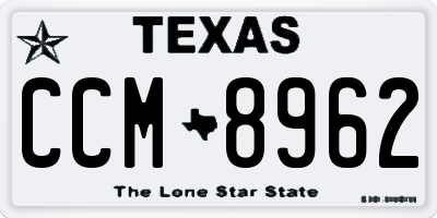 TX license plate CCM8962