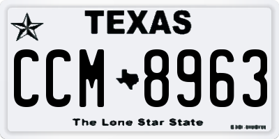 TX license plate CCM8963