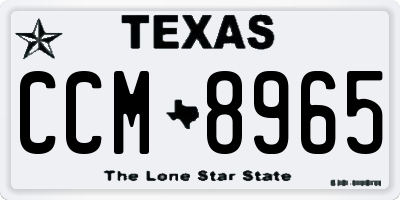 TX license plate CCM8965