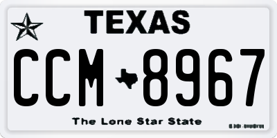 TX license plate CCM8967